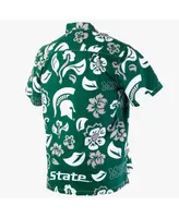 Men's Wes & Willy Green Michigan State Spartans Floral Button-Up Shirt