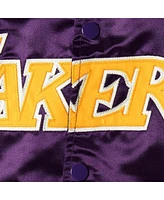 Big Boys Mitchell & Ness Purple Los Angeles Lakers Hardwood Classics Satin Raglan Full-Snap Jacket