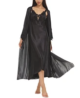 Flora by Nikrooz Stella Satin Venise Trim Robe