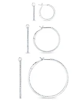 Diamond In & Out Hoop Earrings (1 ct. t.w.) in 10k White Gold