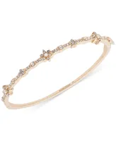 Marchesa Crystal & Imitation Pearl Flower Bangle Bracelet