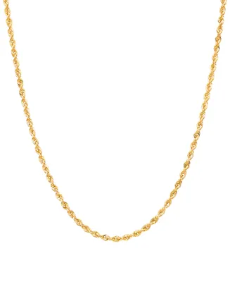 Glitter Rope Link 20" Chain Necklace (2mm) in 10k Gold