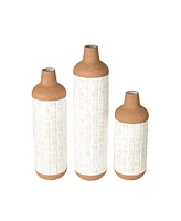 Glitzhome Boho - Farmhouse Decorative Table - Floor Vases, Set of 3