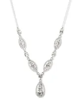 Givenchy Crystal Trio Lariat Necklace, 16" + 3" extender