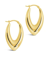 Sterling Forever V Drop Hoop Earrings