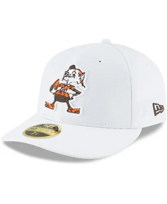 Men's White Cleveland Browns Throwback Logo Omaha Low Profile 59FIFTY Fitted Hat