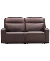 Closeout! Dextan Leather -Pc. Sofa with Power Recliners
