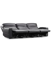 Closeout! Dextan Leather -Pc. Sofa with Power Recliners
