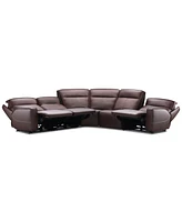 Closeout! Dextan Leather 5-Pc. Sectional with Power Recliners