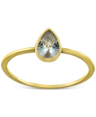 Giani Bernini Cubic Zirconia Pear Bezel Ring in 18k Gold-Plated Sterling Silver, Created for Macy's