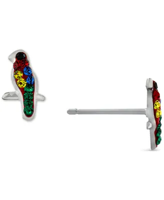 Giani Bernini Multicolor Crystal Parrot Stud Earrings in Sterling Silver, Created for Macy's