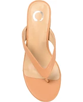 Journee Collection Women's Alika Block Heel Thong Sandals