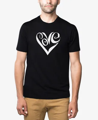 Men's Premium Blend Word Art Script Love Heart T-shirt