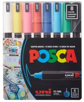 Posca 8-Color Paint Pen Set, Pc-1Mr, Ultra-Fine