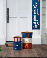 Glitzhome Patriotic Lantern, Set of 2