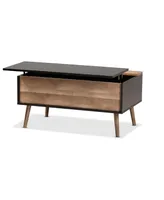 Jensen Modern and Contemporary Wood Lift Top Coffee Table with Storage Compartment
