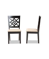 Nicolette Modern and Contemporary Wood Dining Chair Set, 2 Piece