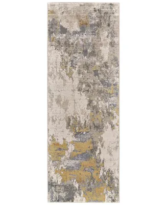 Feizy Waldor R3970 2'10" x 7'10" Runner Area Rug - Ivory, Gold