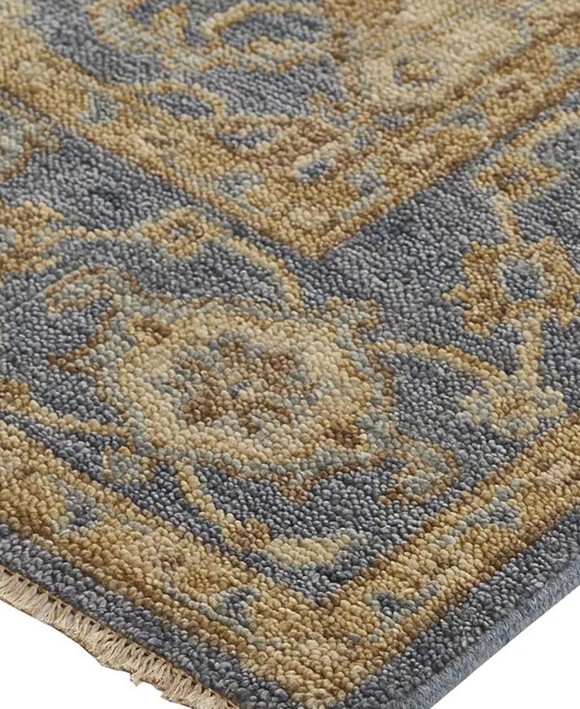 Feizy Carrington R6502 2' x 3' Area Rug - Blue, Gold