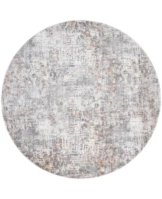 Feizy Kyra R3856 5'6" x 5'6" Round Area Rug - Gray, Gold