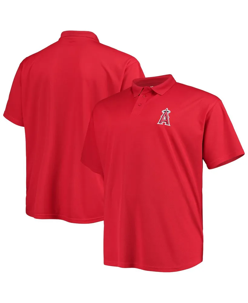 Men's Fanatics Red Los Angeles Angels Big Tall Solid Birdseye Polo Shirt