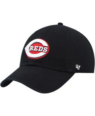 Men's '47 Brand Black Cincinnati Reds Clean Up Team Adjustable Hat