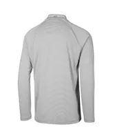 Men's Levelwear Gray Oakland Athletics Orion Historic Logo Raglan Quarter-Zip Jacket