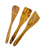 French Home Olive Wood 3 Piece Spatula Set