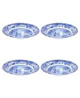 Spode Blue Italian Rim Soup Bowl Set/4