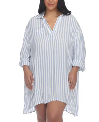 Raviya Plus Striped Tunic Shirt Cover-Up