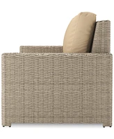 Sydney Woven Outdoor Loveseat with Sunbrella Spectrum Sand Cushions