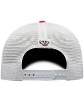Men's Top of the World Red, White Wisconsin Badgers Trucker Snapback Hat