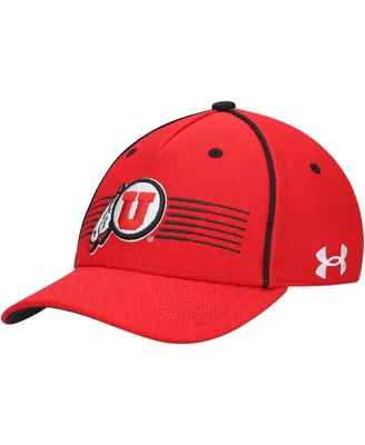 Big Boys Under Armour Red Utah Utes Blitzing Accent Performance Adjustable Hat
