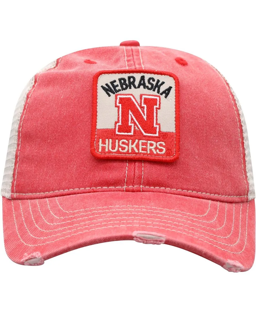 Men's Top of the World Scarlet, Natural Nebraska Huskers Ol' Faithful Trucker Snapback Hat