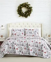 Holly Jolly Lane Oversized Reversible 3 Piece Quilt Set