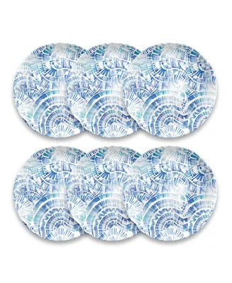 TarHong Melamine Coastal Scallops Dinner Plates, Set of 6