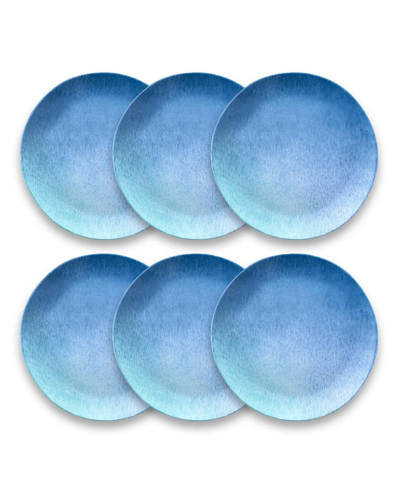 TarHong Melamine Oceanic Ombre Salad Plates, Set of 6