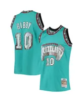 Men's Mitchell & Ness Mike Bibby Turquoise Vancouver Grizzlies 1998-99 Hardwood Classics 75th Anniversary Diamond Swingman Jersey