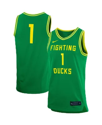 Men's Nike #1 Green Oregon Ducks Replica Team Basketball Jersey