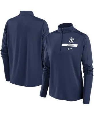 Women's Nike Navy New York Yankees Primetime Local Touch Pacer Quarter-Zip Top