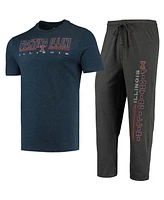 Men's Concepts Sport Heathered Charcoal, Navy Illinois Fighting Illini Meter T-shirt and Pants Sleep Set