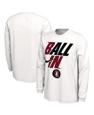 Men's Nike White Stanford Cardinal Ball In Bench Long Sleeve T-shirt
