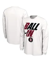 Men's Nike White Stanford Cardinal Ball In Bench Long Sleeve T-shirt