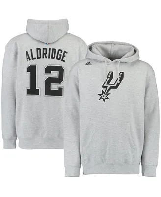 Men's adidas LaMarcus Aldridge Gray San Antonio Spurs Name and Number Pullover Hoodie