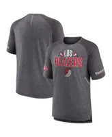 Men's Fanatics Heathered Gray Portland Trail Blazers 2022 Noches Ene-Be-a Core Shooting Raglan T-shirt