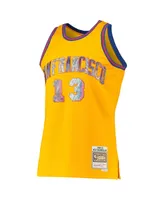 Men's Mitchell & Ness Wilt Chamberlain Gold San Francisco Warriors 1962-63 Hardwood Classics 75th Anniversary Diamond Swingman Jersey