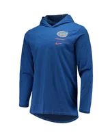 Men's Nike Royal Florida Gators Slub Space-Dye Performance Long Sleeve Hoodie T-shirt