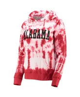 Women's Pressbox Crimson Alabama Tide Campus Tie-Dye Pullover Hoodie