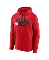 Men's Fanatics Red Wisconsin Badgers Favorite Longshot Pullover Hoodie