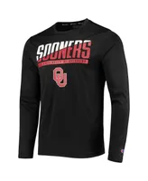 Men's Champion Oklahoma Sooners Wordmark Slash Long Sleeve T-shirt